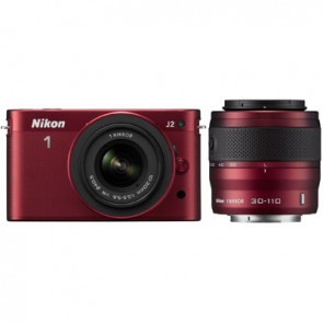 Nikon 1 J2 Double Kit (10-30mm)(30-110mm) Red Digital SLR Cameras