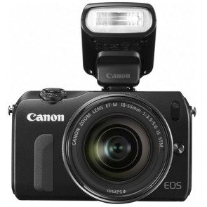 Canon EOS-M STM 18-55mm with 90EX Kit Black Digital SLR Camera