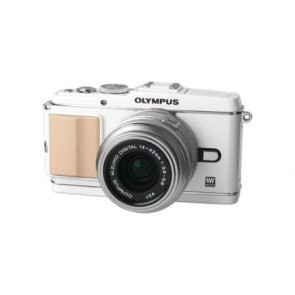 Olympus E-P3 with 14-42mm II R Lens White Digital SLR Cameras