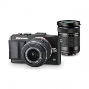 Olympus E-PL6 Twin kit (14-42)(40-150) Black Digital Camera