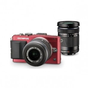 Olympus E-PL6 Twin kit (14-42)(40-150) Red Digital Camera