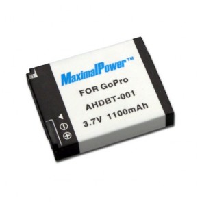 Maximal Power GoPro HD Hero AHDBT-001 Battery, 1100mAh, 3.7V