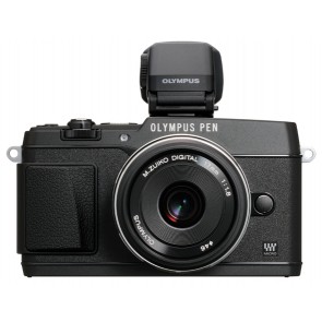 Olympus PEN E-P5 Kit (17 f/1.8) + VF4 Black Digital Camera