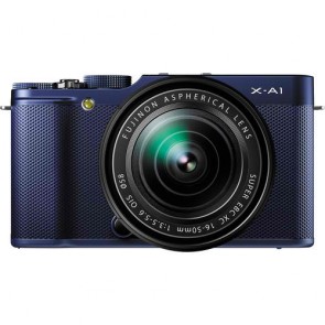 Fujifilm X-A1 with 16-50mm and 18mm Kit Blue Mirrorless Digital Camera