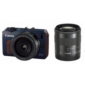 Canon EOS-M 18-55mm+22mm+90EX Kit Blue Digital SLR Camera