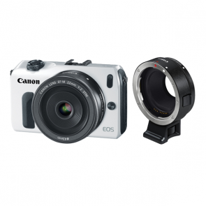 Canon EOS-M 22mm+EF adapter Kit White Digital SLR Camera