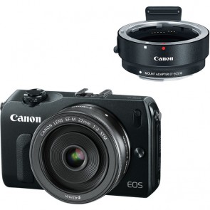 Canon EOS-M 22mm+EF adapter Kit Black Digital SLR Camera