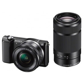 Sony Alpha ILCE-5000Y with 16-50mm and 55-210mm lenses Black Mirrorless Digital Camera