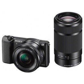 Sony Alpha A5100 ILCE-5100Y with 16-50mm and 55-210mm Lenses Black Mirrorless Digital Camera