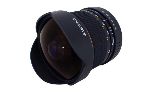 Samyang 8mm f/3.5 Fish-eye CS II with hood (Sony Alpha) Lens