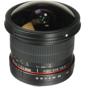 Samyang 8mm f/3.5 Fish-eye CS II with hood (Nikon) Lens