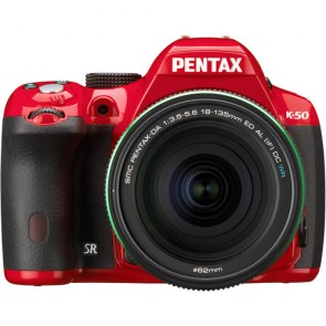 Pentax K-50 with 18-55mm f/3.5-5.6 Lens Red Digital SLR Camera