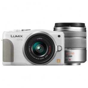 Panasonic Lumix DMC-GF6 Kit 14-42mm II and 45-150mm Lenses White Digital SLR Camera