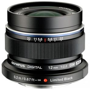 Olympus M.ZUIKO DIGITAL ED 12mm f2.0 Black Lens