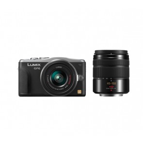Panasonic Lumix DMC-GF6 Kit with 14-42mm and 45-150mm Lenses Black Digital Camera 