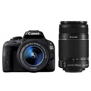 Canon EOS 100D / EOS Rebel SL1 double Kit (18-55)(55-250) Black Digital SLR Camera