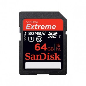 SanDisk Extreme 64GB 80MB/S SDXC (Class 10) Memory Card