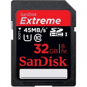 Sandisk 32GB Extreme HD 45MB/s SDHC (Class 10)