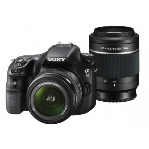 Sony Alpha SLT-A58Y Kit with 18-55mm and 55-200mm Lens Black Digital SLR Camera
