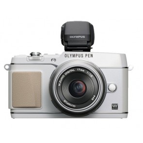 Olympus PEN E-P5 Kit (17 f/1.8) + VF4 White Digital Camera
