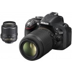 Nikon D5200 Double Kit (18-55)(55-200) Black Digital SLR Cameras