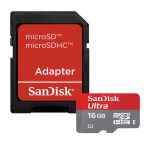 SanDisk Ultra SDHC microSDHC Card 16GB (Class 10) w/ Adapter