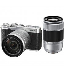 Fuji Film X-A2 with 16-50mm and 50-230mm Silver Mirrorless Digital Camera