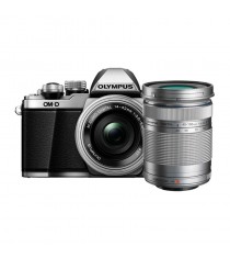 Olympus OM-D E-M10 II with 14-42mm EZ and 40-150mm Lens Silver Digital SLR Camera